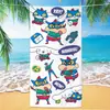 Toalha de banho de secagem rápida infantil de grandes dimensões Giz de cera Pequena nova toalha de praia Microfibra Velo de dupla face Toalha de praia com impressão digital