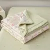 Edredom de Verão 100% Algodão Conjunto de Quatro Peças Edredom de Verão de Algodão Novo Modelo 2026 Quarto de Estudante Individual Quilt para Ar Condicionado Lavável à Máquina