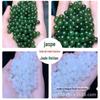 Hotan Jasper Jade Branco 6mm Contas de Meio Furo Contas Redondas Espinafre Verde Sem Rachaduras Cabeça de Água Pé Brincos Incrustados DIY Brincos