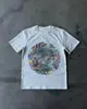 Transfronterizo 2026 Nuevo Estilo Cuello Redondo Manga Corta Graffiti Estampado en Inglés Camiseta de Algodón Talla Grande para Hombres y Mujeres Moda Retro Estilo Urbano