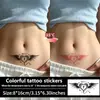 Pegatinas de tatuaje temporales de corazón con halo y alas que cambian de color, impermeables y de larga duración, decoración personalizada para pecho, abdomen y cintura, dopamina