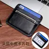 Portatarjetas de Piel Genuina Bolsa para Identificación Capa Superior Anti-magnética Logo de Piel de Vaca En stock Ultradelgado Múltiples Tarjetas Bolsa para Tarjetas Transfronteriza para Hombres y Mujeres