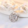 Celebridade da Internet Cingapura S925 Prata Esterlina Anel Colar Feminino Amor Entrelaçado Moda Simples Diamante Redondo Corrente para Clavícula
