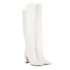 Botas de Cuero para Mujer Otoño e Invierno Talla 34-48, Punta Fina, Tacón Ultra Alto, Slip-On Ligeras, Tacón Grueso, Color Sólido, Botas Altas Versátiles