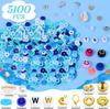 Novo Kit com 5100 Peças de Contas de Argila DIY Europeias e Americanas, Contas de Argila Polimérica Macia, Kit para Joias Artesanais, Joias Feitas à Mão