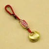 Colgante de cuerda para teléfono móvil aceite que gotea león danzante dios de la riqueza familia Ye de tres golondrina bestia dorada joyería de aleación llavero de coche