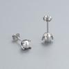 Pendientes de plata S925 para mujer, estilo coreano, con cuatro garras de perlas sintéticas frescas, con un dulce diseño de tornillo, joyería para las orejas ED138