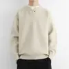 Suéter de punto de manga larga con cuello en V tipo Henry para hombre, estilo old money, de negocios, color liso, capa base, primavera y otoño, venta al por mayor de fábrica transfronteriza