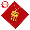 Transmisión en vivo transfronteriza Colgante de campana de loto y doble pez Latón chapado en oro Joyería de oro de arena vietnamita Collar para mujer al por mayor