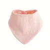 Toalha Triangular Lisa Amazon Baby Transfronteiriça Algodão Puro Absorvente Toalha de Saliva para Recém-nascido Crepe Anti-sujeira Respirável Babador