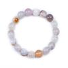 Pulsera de Ágata Flor de Hierba Negra, Simple Natural Calcedonia Oceánica de una Sola Ronda de Bolas Redondas Producto Terminado Venta al por Mayor Joyería de Ágata Negra