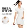 Polo de Solapa de Manga Corta para Mujer para Exterior de Secado Rápido Absorbe la Humedad Falda de Tenis para Fitness Traje de Yoga para Mujer Transpirable