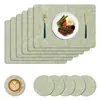 Los manteles individuales de PVC texturizado son impermeables, a prueba de aceite y aislantes del calor, adecuados para mesas de comedor en casa y hoteles, fáciles de limpiar, rectangulares con esquinas redondeadas