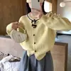 Estilo Coreano Primavera Nuevo Suéter de Encaje con Lazo de Alta Calidad Estilo Chanel Cardigan Tejido Top con Sentido del Diseño para Mujer