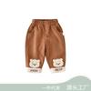 Bebê outono e inverno composto de lã forrado calças externas meninos e meninas bebê bonito urso corduroy calças crianças grande pp calças