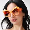 Gafas de Sol Poligonales Ojo de Gato de Montura Grande para Mujer Ins Personalidad Exagerada Calle Fotográfica Moda Europea y Americana Gafas Sensación de Alta Gama