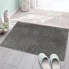 Alfombra gruesa de lana larga de terciopelo de pastel de color sólido absorbente para puerta de baño, tapete de piso absorbente para puerta de baño, manta de terciopelo de pastel