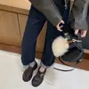 Mocassins Retrô Lavados de Couro Genuíno Cavalo Salto Grosso Feminino Fivela de Couro Solado Grosso Aumentador de Altura Sapatos Únicos Academia Britânica Sapatos Pequenos de Couro