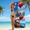 Toalla de Playa para Niños con Temática de Dibujos Animados Cars Mcqueen Toalla de Playa para la Costa Toalla de Baño de Microfibra