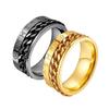 Anillo de acero inoxidable Europa y Estados Unidos transfronterizo cadena giratoria descompresión giratoria número romano 8mm anillo de acero de titanio que no se decolora