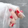 Arte de Uñas Rojo Granate Otoño e Invierno Cristal Taladro Puntiagudo Uña con Forma de Uña Recubierta de Alta Calidad Taladro Grande Apilado Decoración para Uñas