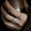 Anillo Brillante para Mujer Exquisito Dulce Cool Apilable Líneas Geométricas Twist Abierto Anillo para Dedo Viento Ins Anillo para Dedo de Comida Marea