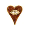 Colgante de Acero Inoxidable con Forma de Corazón Europeo y Americano de Tamaño Grande con Goteo de Aceite, Pescado DIY para Mujer, Pendientes de Manzana Pera, Colgante de Joyería