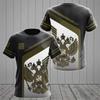 Camiseta masculina russa estilo transfronteiriço 2024, casual, solta, gola redonda, bandeira russa, manga curta, para homens