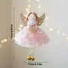Decorações de Natal boneco elfo sentado pingente de anjo enfeite de árvore de Natal para menina presente de Dia das Crianças decoração para pendurar