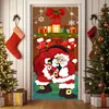 Nova cortina de porta transfronteiriça para decoração de festa de Natal, banner de porta, bandeira pendurada, pano pendurado, bandeira, capa de porta, adereço, bandeira de atmosfera