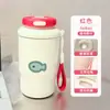 Taza isotérmica de doble boca con estampado de gatito y pez, suave y linda, transfronteriza, con cordón, adecuada para estudiantes, para ir al trabajo y para el coche, portátil y fácil de llevar