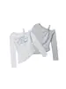 Camiseta Heyhenry Estilo Americano Cuello Diagonal Asimétrico Ceñida a la Cintura de Manga Larga para Mujer, Top Corto Sexy de Hombros Descubiertos Ajustado para Primavera