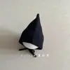 Gorro de Punto Estilo Coreano para Bebé con Protección para las Orejas para Niños y Niñas, Gorro de Duende Rojo de Invierno para Bebés, Gorro de Punto Cálido con Lazos
