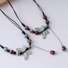 Cadena de suéter de cerámica al por mayor, accesorios de ropa de estilo étnico retro, suéter geométrico de otoño e invierno, collar, suministro de puesto