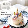 Ferramentas de Confeitaria DIY Forma de Chifre de Unicórnio Orelhas Cílios Molde de Silicone para Bolo Chocolate Fondant