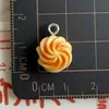 Lindo tamaño pequeño mini simulación pan resina DIY accesorios para joyería colgante colgante colgante llavero lote