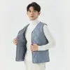 Colete Masculino de Lã Quente para Outono e Inverno, Bolso Interno, Colete Masculino com Botões Curtos Diamante 2161