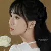 Pendientes de Flor de Ciruelo de Plata de Ley S999 para Mujer Estilo Mori Combinan con Todo Pendientes de Flor Hueca de Plata para Estudiantes Moda Pequeño Fresco Cabello