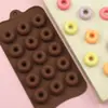 Lugar íntimo 15 donas silicona chocolate hecho a mano DIY decoración pastel grano cera pintura al fuego molde