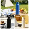 Copo Térmico Pequeno Estilo Americano Aço Inoxidável 304 Pintura Emborrachada Garrafa de Água Esportiva 500ml Copo de Água Fria para Exterior com Alça