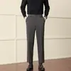 Otoño Invierno 2026 Pantalones Gruesos para Hombre Estilo Coreano Modernos Rectos Holgados Versátiles Casuales Pantalones de Traje de Lana Engrosados