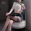 Lencería Sexy Puro Deseo Secretaria Ol Ajustado Transparente Pijama Sexy Uniforme Antro Maestra Hueco Transparente Falda de Cadera