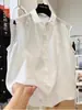 Camisa de Ramio sin Mangas con Cuello para Mujer, Estilo Nuevo 2026, Estilo Coreano de Verano, Chaleco Top de Abrigo Muy Elegante