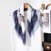 Pañuelo Cuadrado Retro Francés de Espiga 65cm para Mujer, Elegante Pañuelo de Seda para el Trabajo y la Oficina, Combinado con Camisas y Trajes