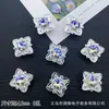 Caixa Mágica em Forma de Flor de Quatro Pétalas com Diamantes Incrustados, Contas Separadas de Oito Furos Multicores, Pulseira de Contas de Cristal DIY, Colar, Acessórios de Joias