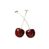 Agita el sonido de los mismos pendientes de resina de cereza de espíritu lindo temperamento red social larga cerezas pendientes pendientes al por mayor