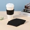 Funda para vaso desechable, vaso de papel para bebidas calientes, funda corrugada para vaso, funda aislante desechable para leche, té, papel kraft, anti-escaldado, espesante
