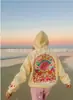 2026 Verano Nueva Camisa con Capucha Estampada de Moda Estilo Americano Moda Callejera Versátil Sudadera Chaqueta