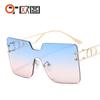 Óculos de sol fashion sem aro, peça única, cor oceano colorida, estilo ins D, decoração de casa, óculos de sol personalizados para homens e mulheres 7119