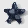 Moda Retro Estilo Páramo Multicolores Cuadros Estampado Leopardo Lentejuelas Estéreo Mezclilla Estrella Accesorios para Joyería DIY Colgante
